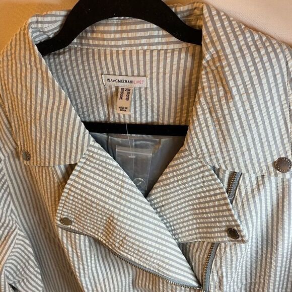 Isaac Mizrahi fashionable motorcycle jacket 22 W - Picture 7 of 11